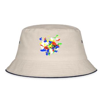 Yoga Cobra | Paint Splash Abstract Mix - Bucket Hat - ecru/navy - Front