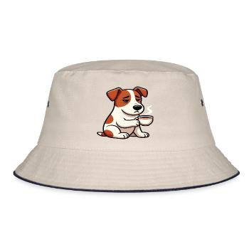 Jack Russel terrier Jack russel Besitzer Jacky - Bucket Hat - Natur/Navy - Vorne
