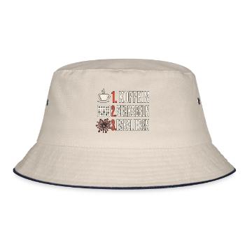 Pyro Kaffee Feuerwerk - Bucket Hat - Natur/Navy - Vorne