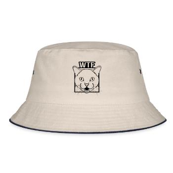 WTF - Bucket Hat - ecru/navy - Front