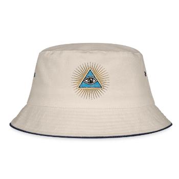 Yeux omniprésents, Triangle, Pyramide, Vintage, Dieu - Bob - blanc cassé/bleu marine - Devant