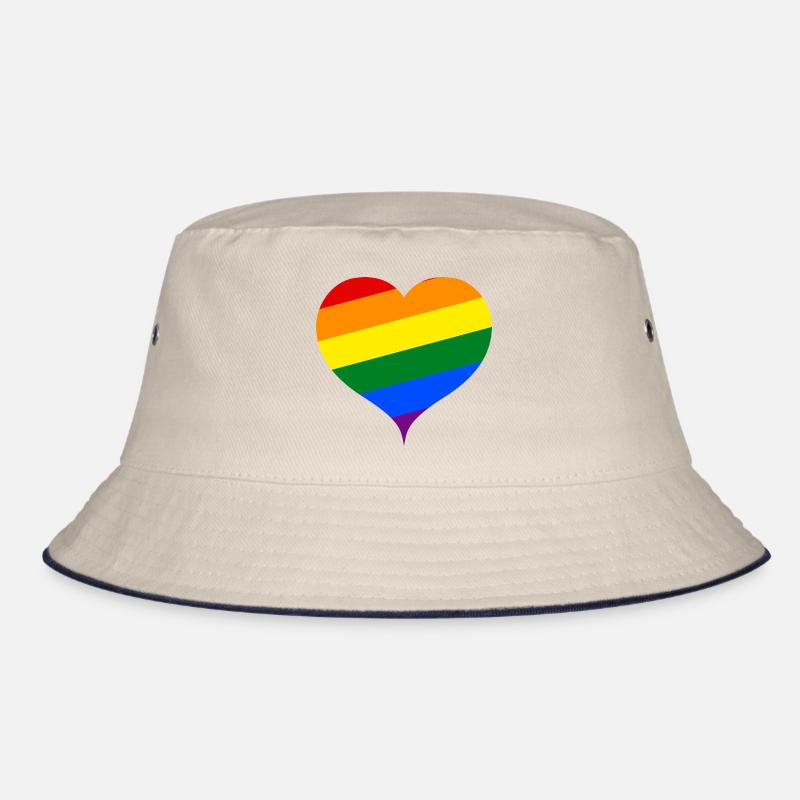 Das Regenbogen-Herz ;) - Bucket Hat - Natur/Navy