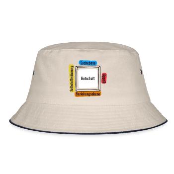 Vier Ohren Modell - Bucket Hat - Natur/Navy - Vorne