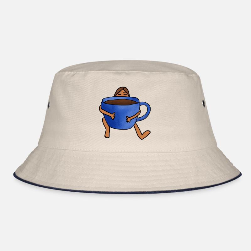 Kaffeeliebe - Bucket Hat - Natur/Navy