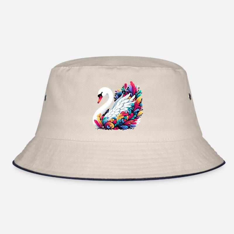 Schwan - Bucket Hat - Natur/Navy