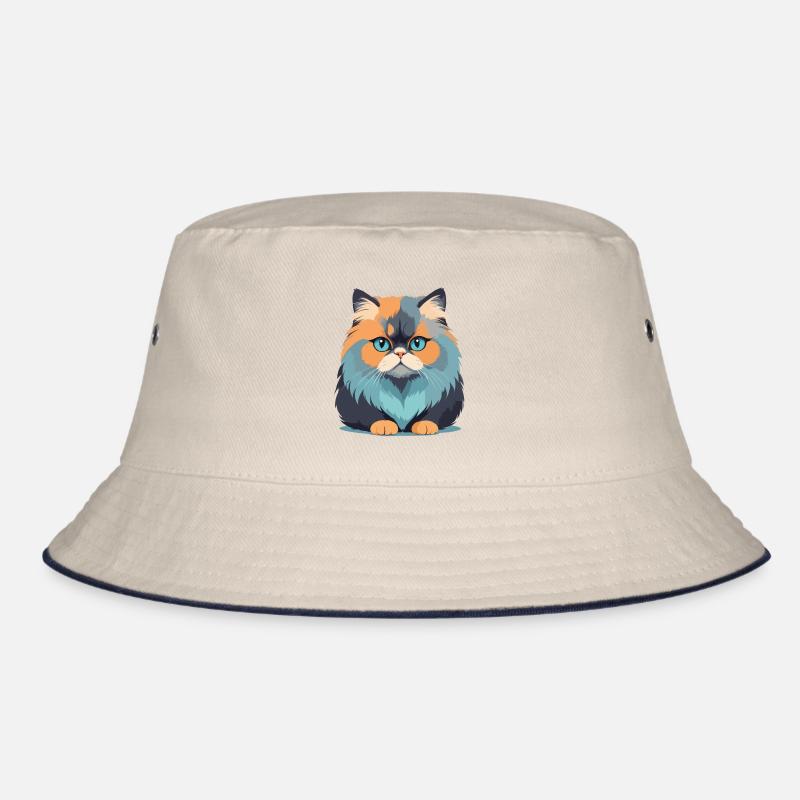 Cat Vector Art with Vibrant Colors Illustration Bucket Hat