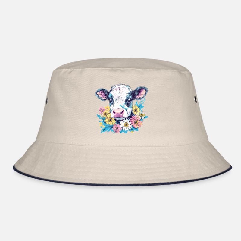 Vache avec couronne de fleurs aux couleurs vives Bob