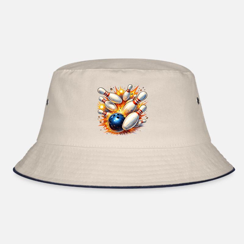 Bowling ball clears skittles - direct hit Bucket Hat