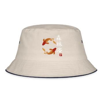 japan Fische japanisch anime asiatisch - Bucket Hat - Natur/Navy - Vorne