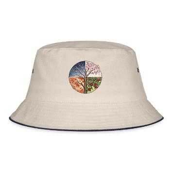 4 Jahreszeiten Baum - Bucket Hat - Natur/Navy - Vorne
