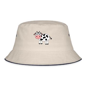 Kuh - Bucket Hat - Natur/Navy - Vorne