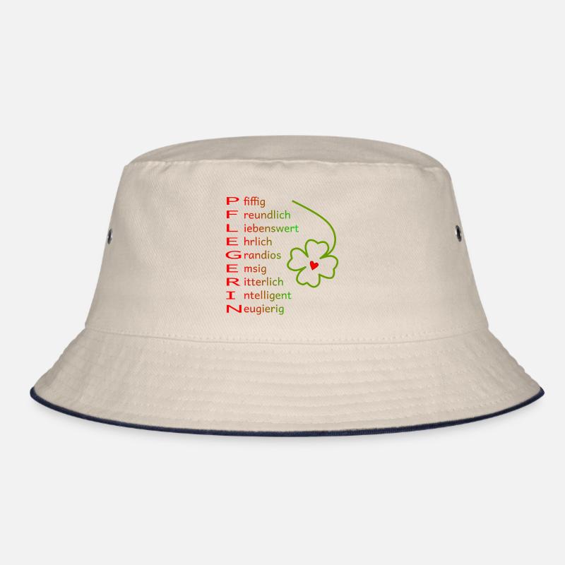 Pflegerin - Bucket Hat - Natur/Navy