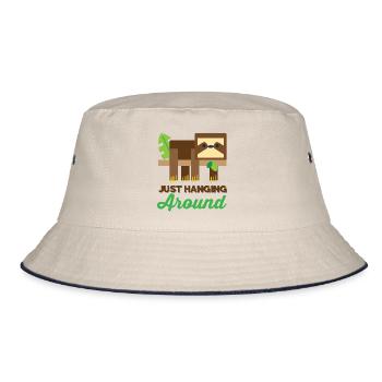 Katze süss - Bucket Hat - Natur/Navy - Vorne