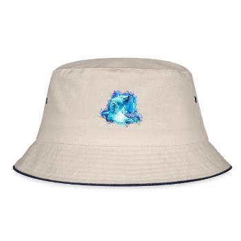gxp polar bear polar bear enjoyer splatter watercolor - Bucket Hat - ecru/navy - Front