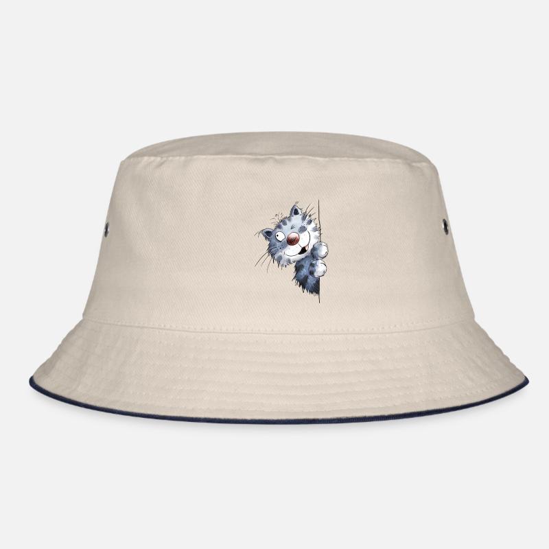 Chat bleu drôle pour les amis de chat - Bob - blanc cassé/bleu marine