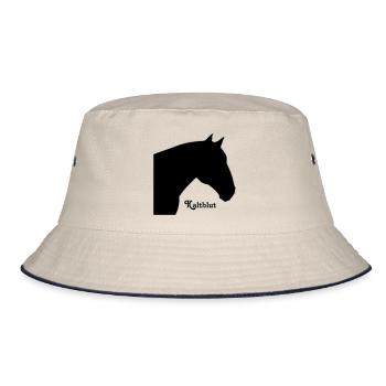 Kaltblut schwarz - Bucket Hat - Natur/Navy - Vorne