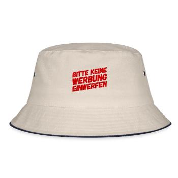Werbung ist nicht erwünscht - Bucket Hat - Natur/Navy - Vorne