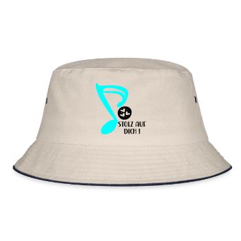 STOLZ AUF MUSIKERIN - MUSIKNOTE MUSIKINSTRUMENTE - Bucket Hat - Natur/Navy - Vorne