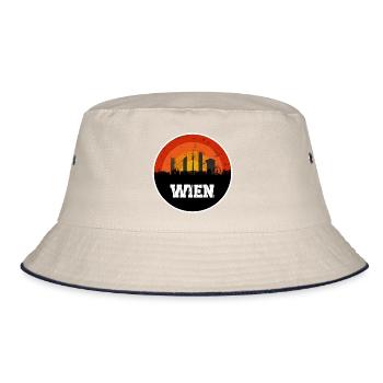 Wien Original Skyline - Bucket Hat - Natur/Navy - Vorne