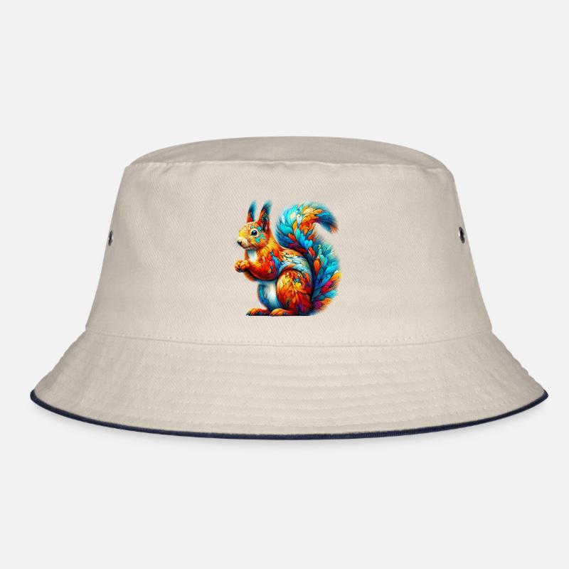Eichhörnchen - Bucket Hat - Natur/Navy