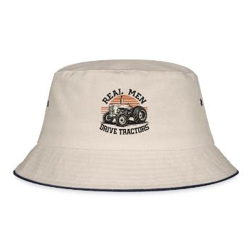 Echte Männer fahren Traktoren - Bucket Hat - Natur/Navy - Vorne