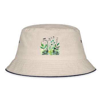 Plantes et musique - Impression de mode de haute qualité - Bob - blanc cassé/bleu marine - Devant