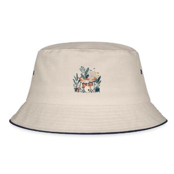 Plantes et musique - Impression de mode de haute qualité - Bob - blanc cassé/bleu marine - Devant