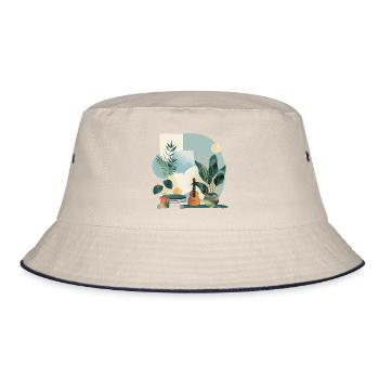 Plantes et musique - Impression de mode de haute qualité - Bob - blanc cassé/bleu marine - Devant