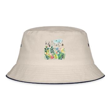 Plantes et musique - Impression de mode de haute qualité - Bob - blanc cassé/bleu marine - Devant