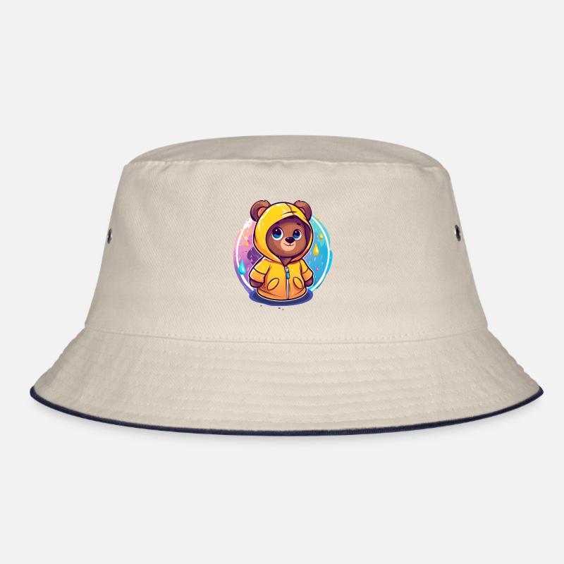 Teddy Bear - Bucket Hat - ecru/navy