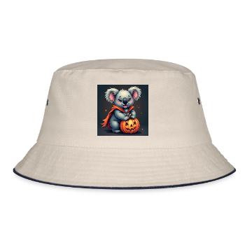 Ein Chibi-Koala für Halloween - Bucket Hat - Natur/Navy - Vorne