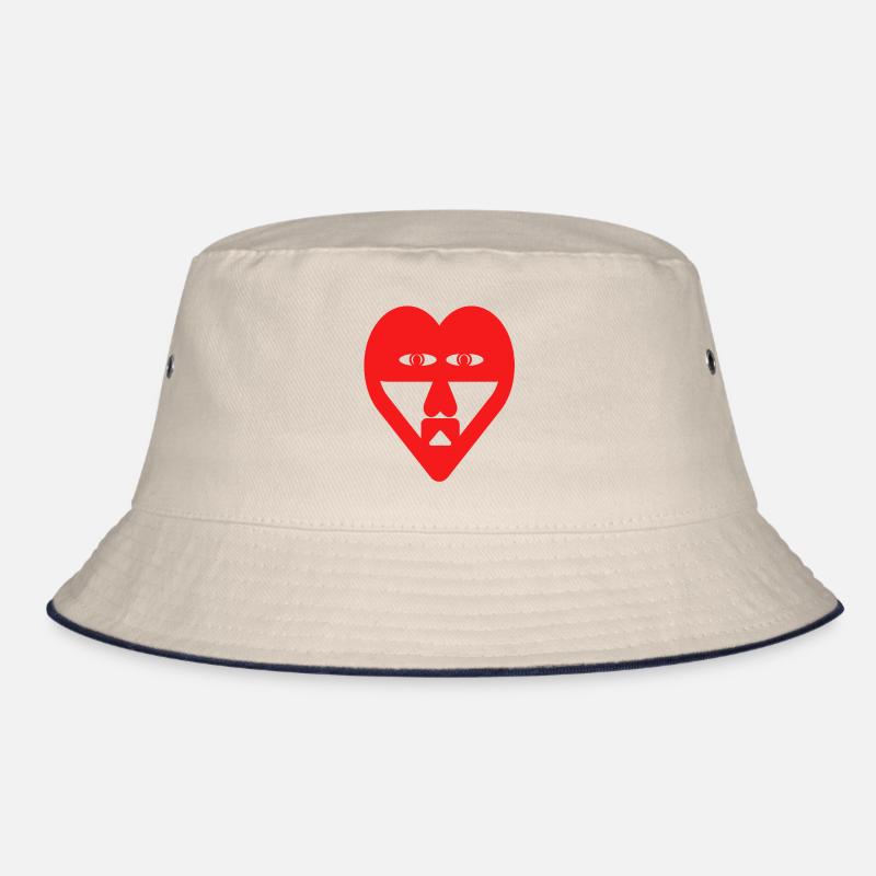 Mein Herz - Bucket Hat - Natur/Navy