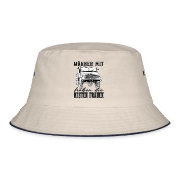 Männer mit Unimog - Offroad - Universal Motorgerät - Bucket Hat - Natur/Navy - Vorne