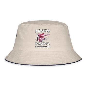 Books Propel Your Imagination Sketchy Airplane - Bucket Hat - ecru/navy - Front