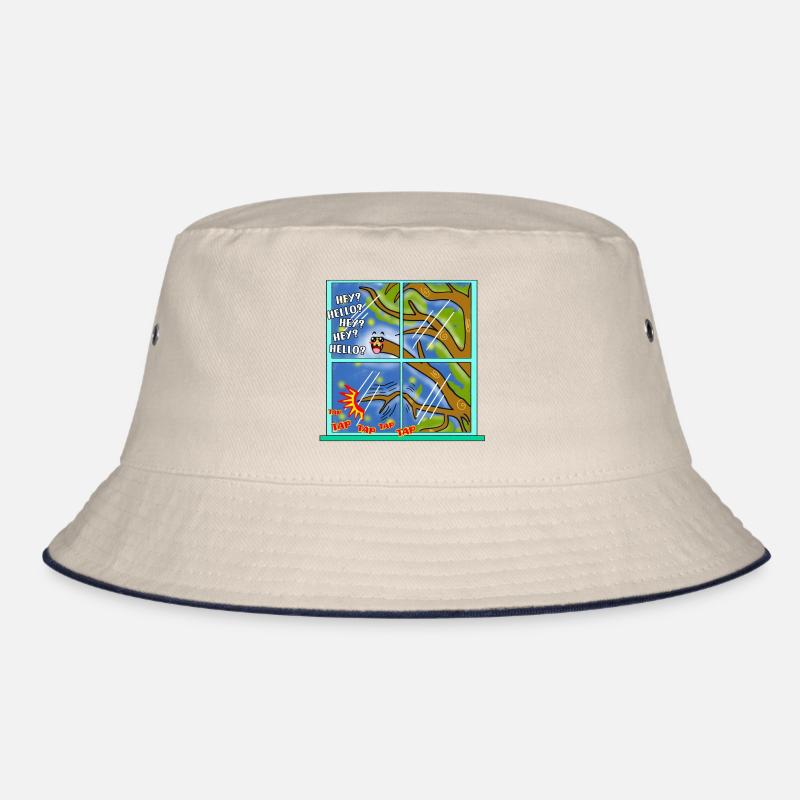 Funny Kawaii Cute Tree Branch Tapping Classic Art Bucket Hat
