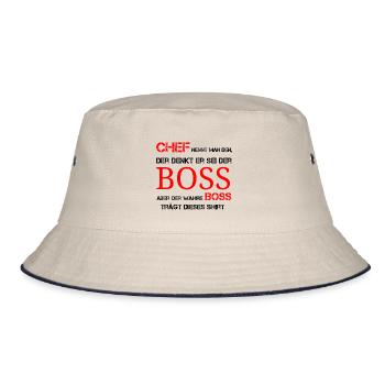 Der wahre Bosss - Bucket Hat - Natur/Navy - Vorne