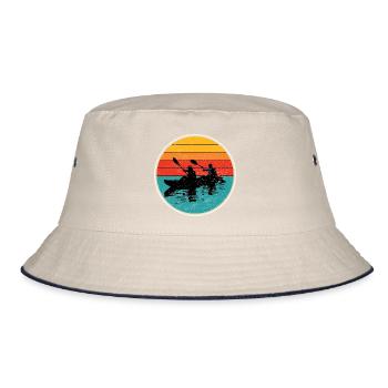 Sunset Kayak Duo Circle - Bucket Hat - ecru/navy - Front