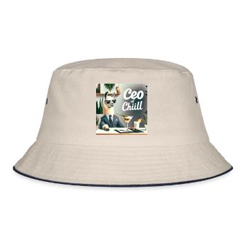 CEO of Chill - Bucket Hat - Natur/Navy - Vorne