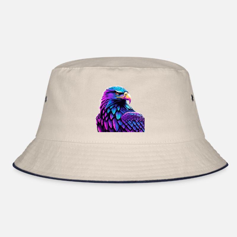 Glowing Eagle with Gradient - Bucket Hat - ecru/navy