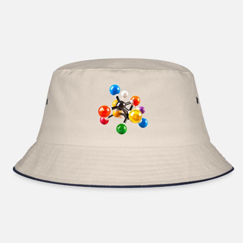 Colorful Molecular Structure Pattern Bucket Hat
