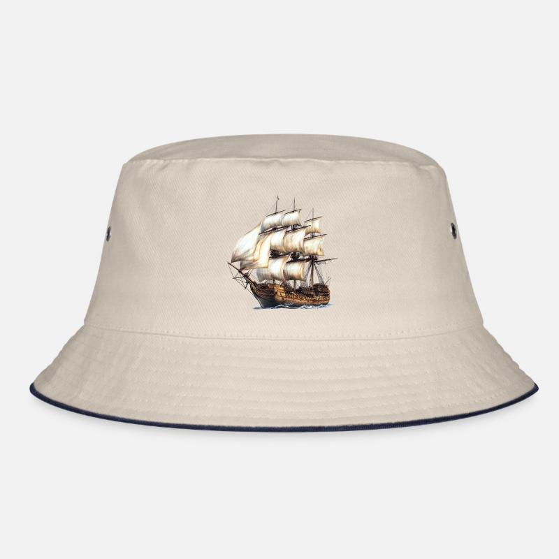 Historic Sailing Ship Sailing Art Bucket Hat