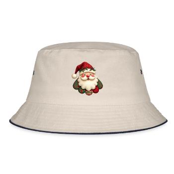 Kuscheliger Weihnachtsmann - Bucket Hat - Natur/Navy - Vorne