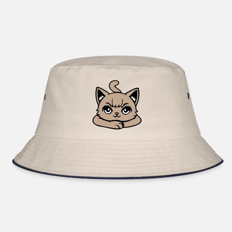 Cat, Grim, Angry, Eye, Crossed, Paws, Naughty Bucket Hat