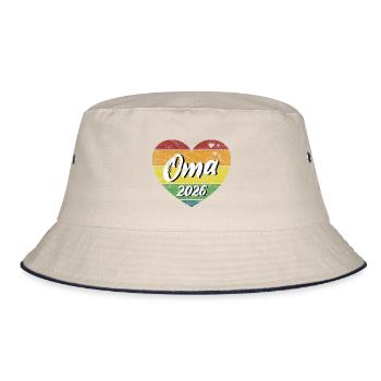 Oma 2026 Großmutter werdende Oma retro vintage - Bucket Hat - Natur/Navy - Vorne