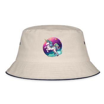 Night-colored rainbow unicorn - Bucket Hat - ecru/navy - Front