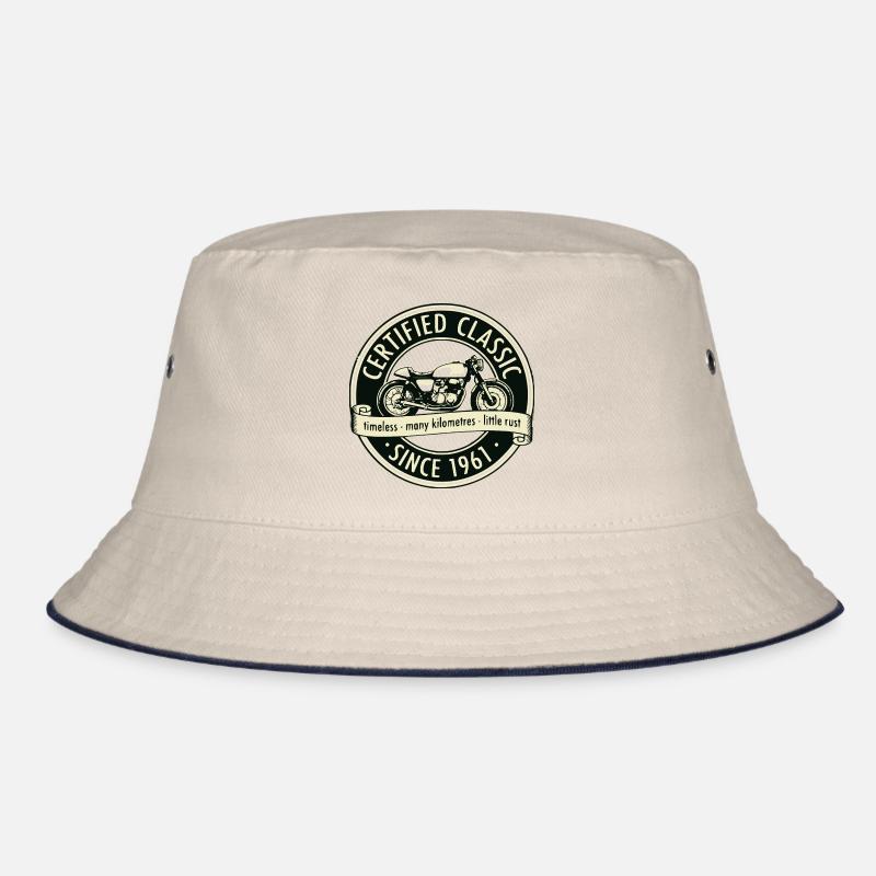 Vintage 1961, Biker Motorcycle Birthday Pullover Hoodie Bucket Hat