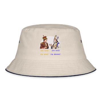 König und Bischof, Machtausübung - Bucket Hat - Natur/Navy - Vorne
