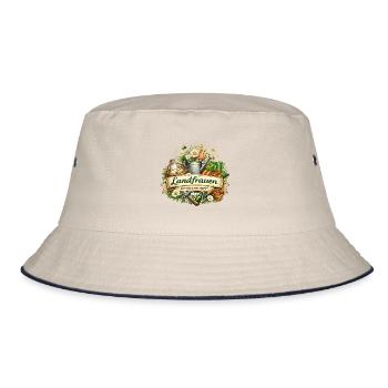 Landfrauen Gemeinsam Stark - Bucket Hat - Natur/Navy - Vorne