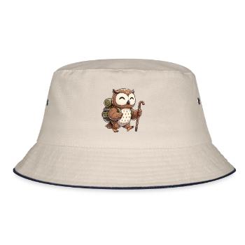 Niedliche Wander-Eulen-Vogel-Trekkingkunst - Bucket Hat - Natur/Navy - Vorne