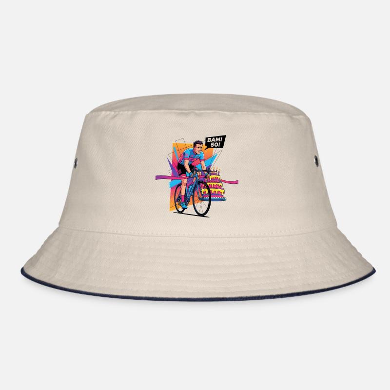 BAM! 50th Birthday Cyclist Pop Art Bucket Hat